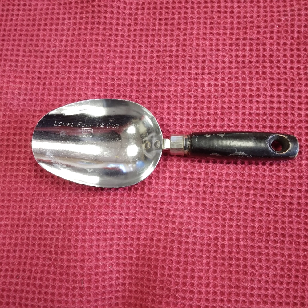Vintage Ekco Stainless Steel 1/4 Cup Measuring Scoop
